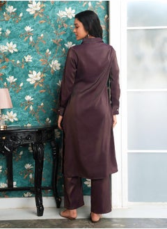 قصة Women's Grape Purple Dusk Ensemble Kurta Set  - Image 4