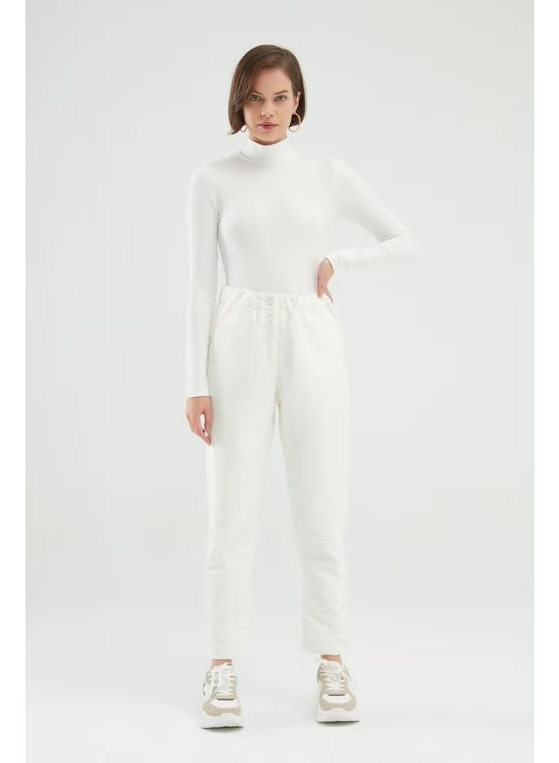 QUZU Turtleneck Bodysuit Ecru - Image 2