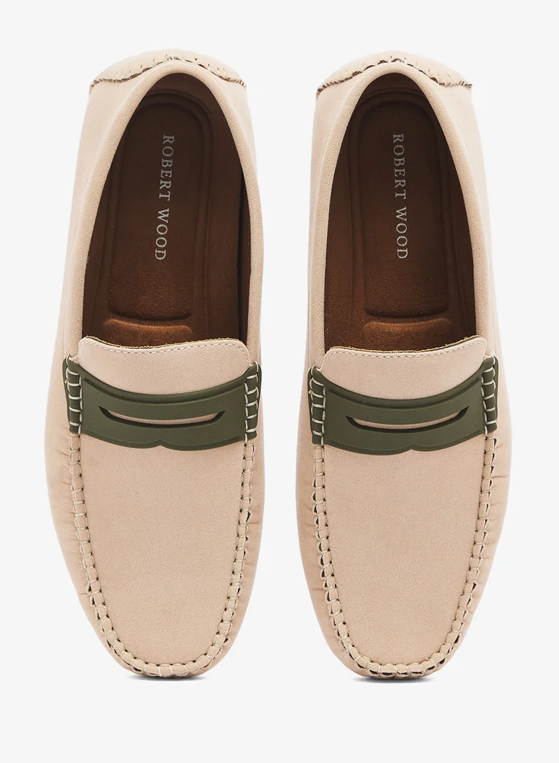 Robert Wood  Contrast Saddle Driving Loafers for Men | Best Price UAE