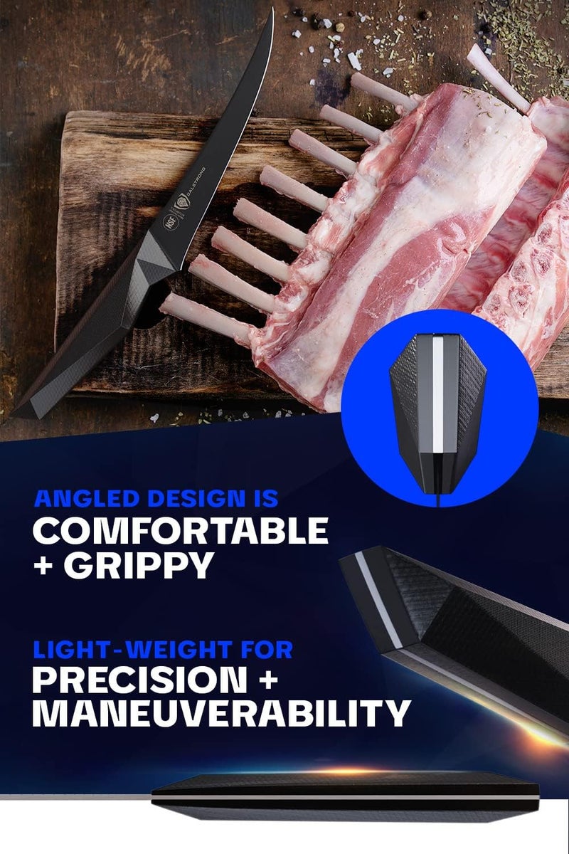 Dalstrong Curved Boning Knife - 6 inch - Shadow Black Series - Black Titanium Nitride Coated - High Carbon 7CR17MOV-X Vacuum Treated Steel - Kitchen Knife - Fillet Knife - Sheath - NSF Certified - Image 5