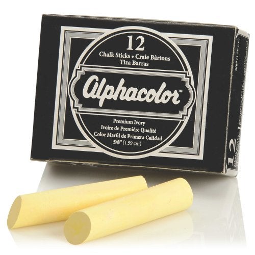 Quartet Alpha Chalk, 5/8" Diameter, Golden Ivory, 12 Sticks per Pack (333005) - Image 3