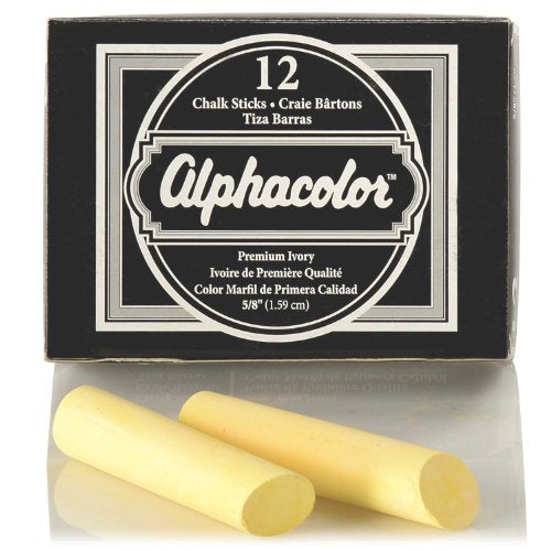Quartet Alpha Chalk, 5/8" Diameter, Golden Ivory, 12 Sticks per Pack (333005) - Image 1