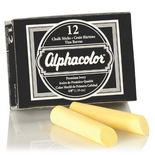 Quartet Alpha Chalk, 5/8" Diameter, Golden Ivory, 12 Sticks per Pack (333005) - Image 2