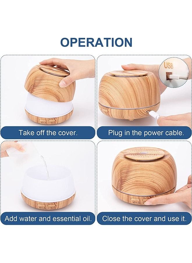 Arabest - 300ml Essential Oil Diffuser, Aroma Diffuser Includes Remote Control,USB-C Power Cable.Aromatherapy Scent Air Humidifier with Waterless Auto-Off,7-Color LED for Room，office - Image 1