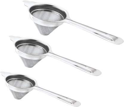 Awadh Stainless Steel Tea Strainer Chalani 22 cm Large Chalani Set of 3 - Image 1