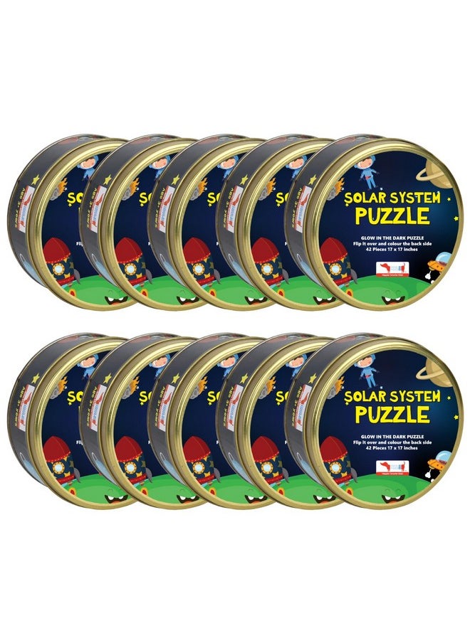 COCOMOCO KIDS - Birthday Return Gifts For Kids Bulk Pack Of 10 Pcs - Solar System Puzzle - Glow In The Dark - Educational Toy - Space Theme Birthday Decoration Ages 3-6 6-10 8-12 Years Boys Girls - Image 1