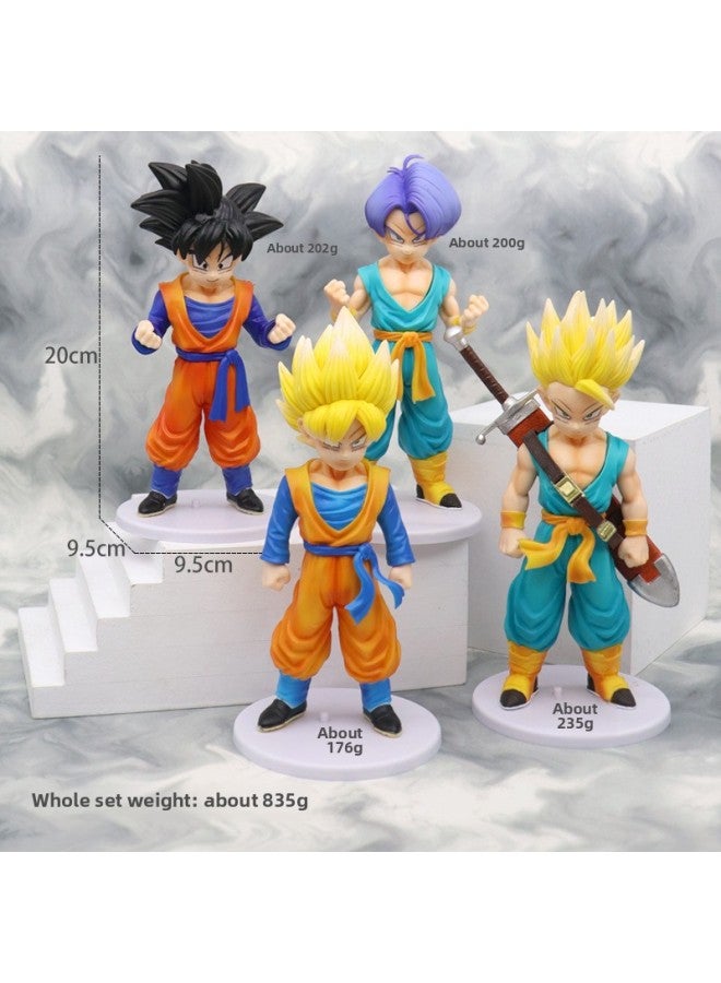 Large Junior Dragon Ball Hand-made Model Sun Wukong Super Saiyan Trunks Anime Characters Desktop Ornaments-Color:Juvenile Trunks  - Image 5