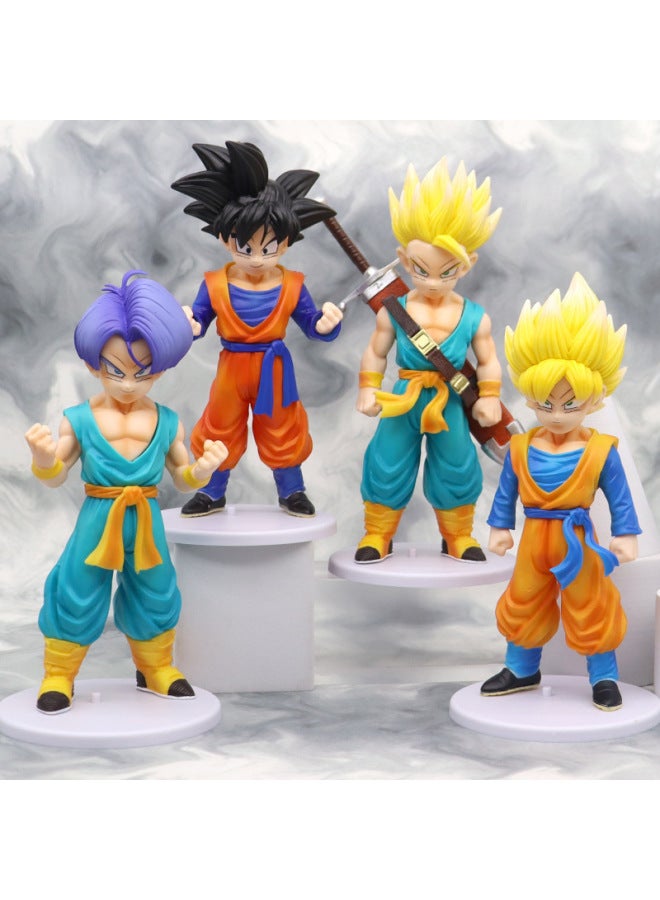 Large Junior Dragon Ball Hand-made Model Sun Wukong Super Saiyan Trunks Anime Characters Desktop Ornaments-Color:Juvenile Trunks  - Image 4