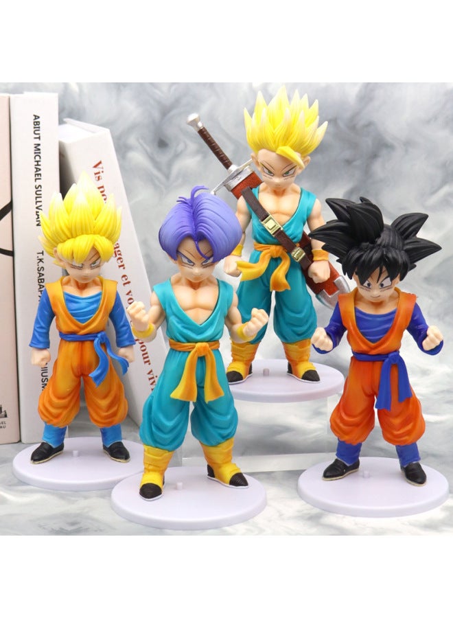 Large Junior Dragon Ball Hand-made Model Sun Wukong Super Saiyan Trunks Anime Characters Desktop Ornaments-Color:Juvenile Trunks  - Image 2