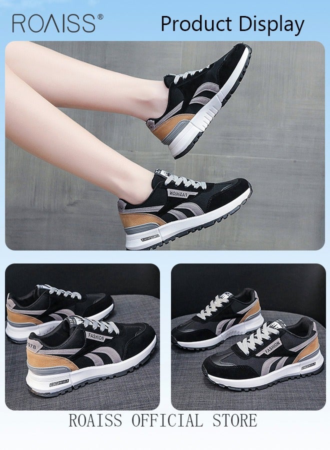 roaiss Ladies Sports Shoes Casual Shoes Sports Breathable and Wear-Resistant Low-Top Sneakers Women's Fashion All-Match Platform Sneakers  - Image 5