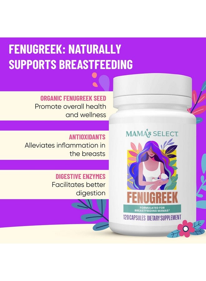 Mama's Select Organic Fenugreek Capsules - Natural Herbal Lactation Supplement to Boost Milk Supply, Vegan Digestive Health Aid, Allergen-Free & Non-GMO, USA-Made for Breastfeeding Moms - Image 4