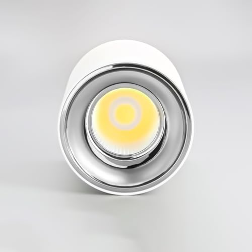 Harold Electricals 7 Watt White Body Antiglare LED Round Cylinderical Surface COB Spotlight | Ceiling Downlight for Home, Office, Showroom, Indoor & Outdoor- Chrome Reflector (Warm White) (Pack of 1) - Image 3