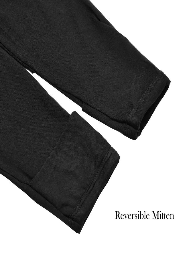 ابلكسيما بيجامات أطفال من Aablexema بسحاب - بيجامات أطفال من الخيزران مع قفازات (أسود، حديثي الولادة) - Image 5