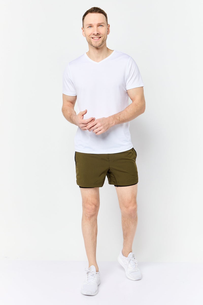 Mister Men Sportswear Fit 5 Inseam Training Shorts, Dark Olive - Image 3