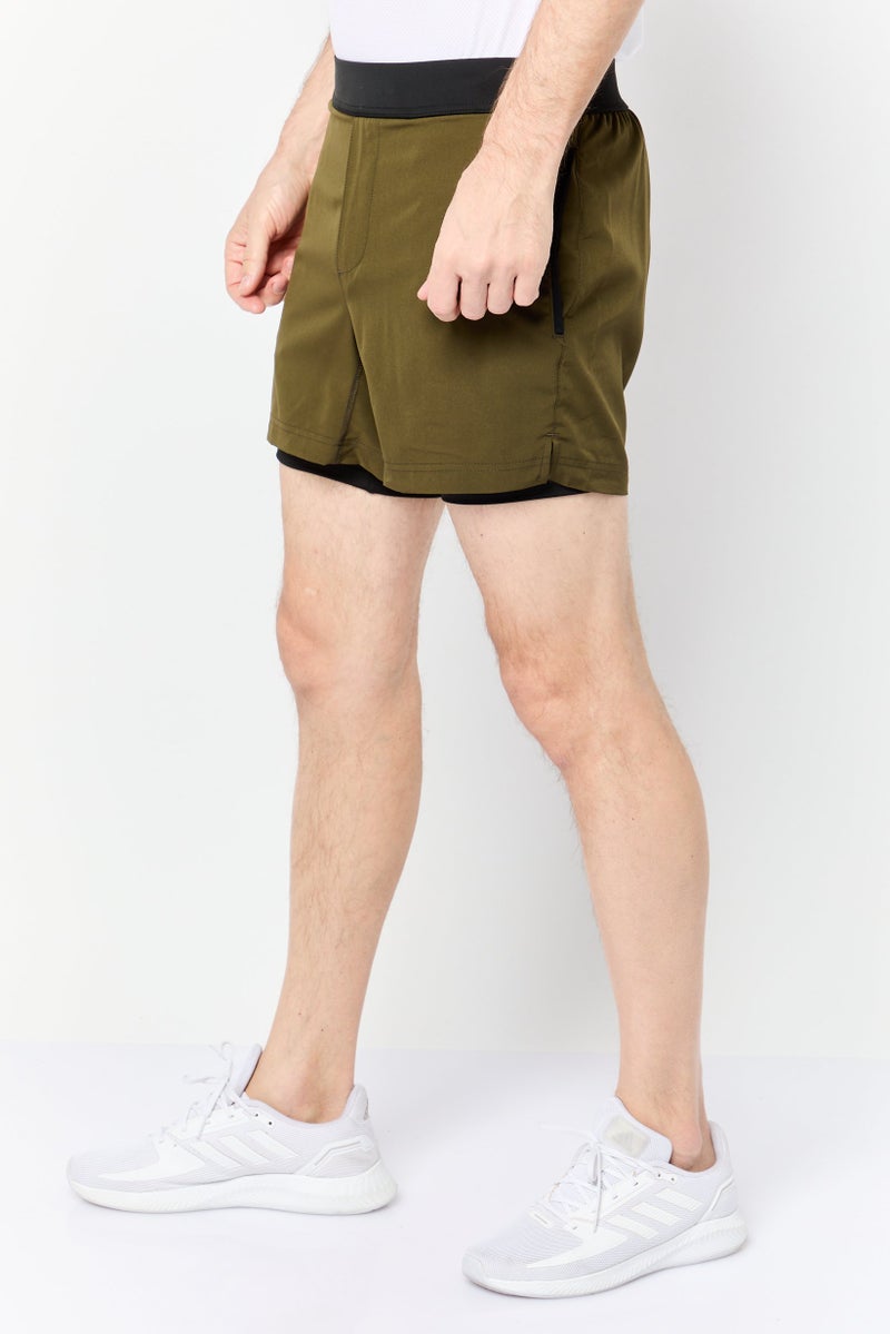 Mister Men Sportswear Fit 5 Inseam Training Shorts, Dark Olive - Image 4