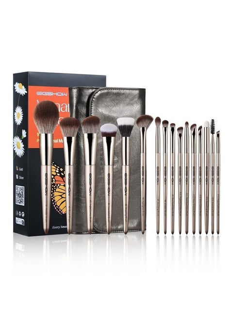 Professional Makeup Brush Set, 16Pcs With A Mascara Brush Premium Bristles &Case/Bag Eyeliner Concealer Eyeshadow Foundation Highlight Blending Eyebrow Make Up Brushes Set(Monarch Butterfly)