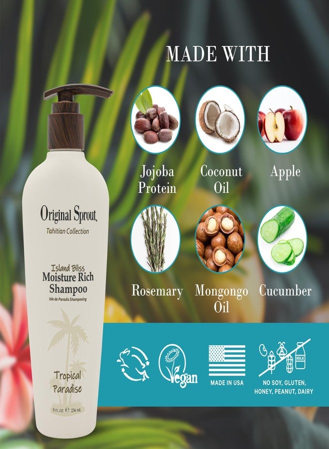 Original Sprout شامبو أصلي سبراوت آيلاند بليس الغني بالرطوبة لجميع أنواع الشعر بما في ذلك الشعر المعالج بالألوان، التالف والجاف، شامبو مرطب ومغذي بزيت جوز الهند، نباتي، خالي من الكبريتات، 8 أونصة سائلة - Image 3