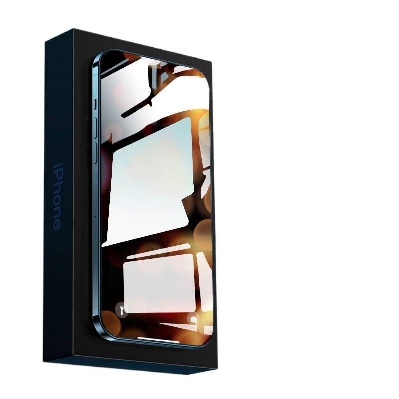 MS غطاء هاتف بGlass لـ iPhone 14 / 14 Plus / 14 Pro / 14 Pro Max مع حماية خصوصية 360 درجة وملمس غير لامع مع مقاوم للصدمات مع مقاومة بصمات الأصابع مع حماية من السقوط باللون أسود باللو. - Image 1