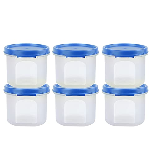 Cutting EDGE Smart Slim Storage Set of 6 – 285ML | Airtight & Leak-Resistant Round Modular Plastic Containers for Pasta, Snacks & Cookies | Stackable, BPA-Free, Refrigerator Safe – Light Blue - Image 4