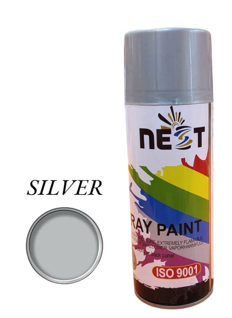 Nest - "NEST SILVER Spray Paint - 400ml, Multipurpose, Fast Drying, High Gloss Finish - Image 1