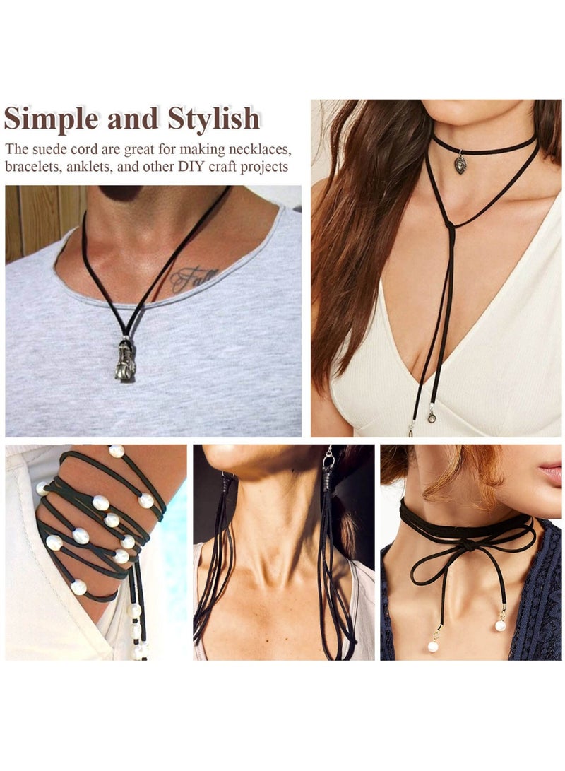 Excefore Leather String Cord, 50 Yards Braided Ornament String, Suitable for Bracelet Making, Lanyard Sting, Jewelry Thread Clay Bead String (2.7 MM Black) - Image 4