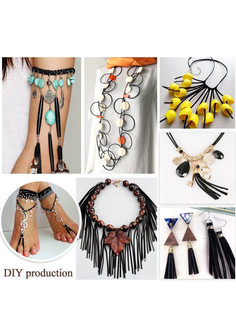 Excefore Leather String Cord, 50 Yards Braided Ornament String, Suitable for Bracelet Making, Lanyard Sting, Jewelry Thread Clay Bead String (2.7 MM Black) - Image 5