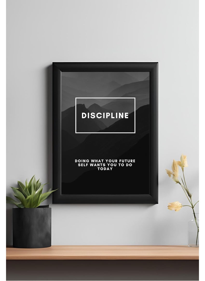 Master Flame Master Flame Word Motivation Aesthetic Wall Art Poster for Living Room Home Wall Decor Inspirational Motivational Quote A3 UNFRAMED DISCIPLINE 