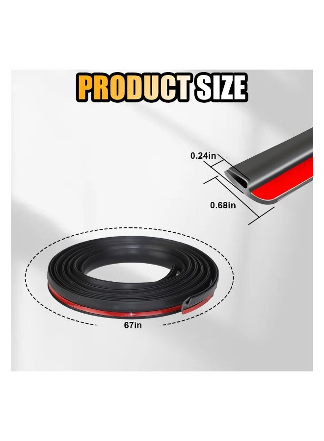 Car Front Windshield Rubber Seal Strip, 1.7M/5.6FT Car Weather Stripping Seal Strip Waterproof and Soundproof Cuttable Windshield Window Door Seal Strip for Cars/Trucks/SUVs - Image 5