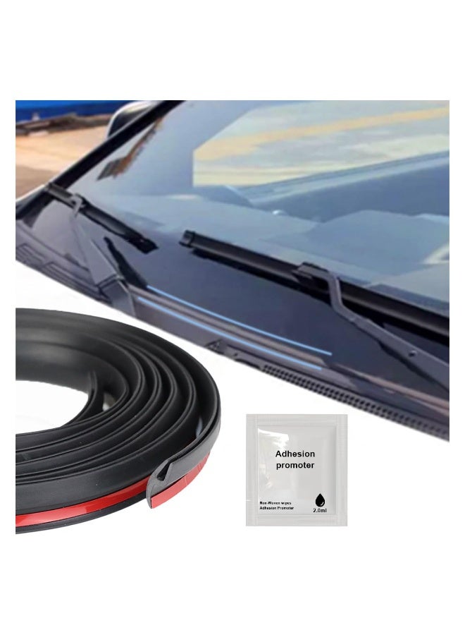 Car Front Windshield Rubber Seal Strip, 1.7M/5.6FT Car Weather Stripping Seal Strip Waterproof and Soundproof Cuttable Windshield Window Door Seal Strip for Cars/Trucks/SUVs - Image 1