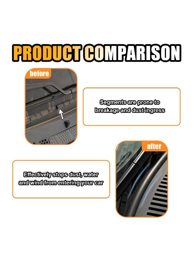 Car Front Windshield Rubber Seal Strip, 1.7M/5.6FT Car Weather Stripping Seal Strip Waterproof and Soundproof Cuttable Windshield Window Door Seal Strip for Cars/Trucks/SUVs - Image 3