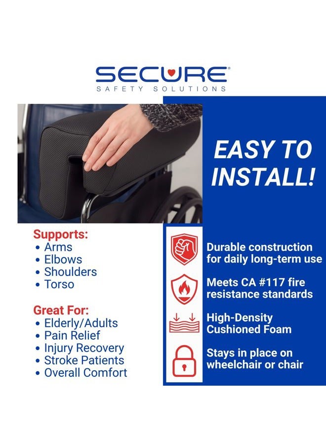 Secure Safety Solutions SDAS-1 Wheelchair Arm Rest Lateral Support Cushion High Density Foam Positioning Pad for Left or Right Armrest - Image 3