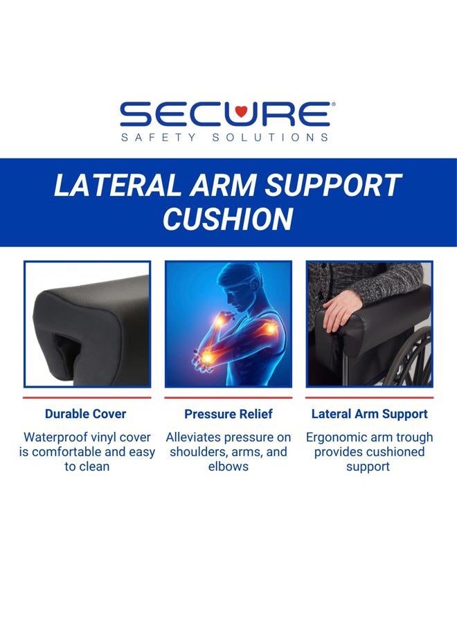 Secure Safety Solutions SDAS-1 Wheelchair Arm Rest Lateral Support Cushion High Density Foam Positioning Pad for Left or Right Armrest - Image 2