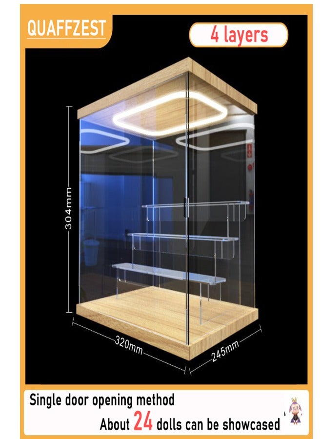 4Layer Ring LED Light Acrylic Display Case with Door for Action Figure  - Image 2