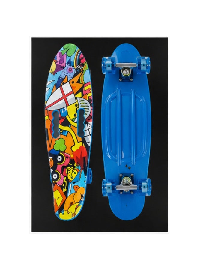 DEXO لوح تزلج صغير (Mini Cruiser) مقاس 22 بوصة بعجلات مضيئة (LED) – لوح متكامل (طراز Penny Board) مزود بمحامل ABEC-7 ومحاور ألومنيوم وأداة صيانة (T-Tool)؛ مناسب للأطفال والمراهقين والبالغين (أقصى حمولة 220 رطلاً). - Image 3