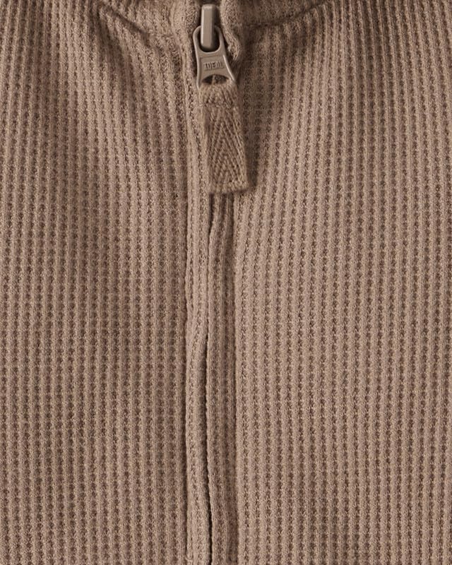 Carter's Baby Boy Bear Long-Sleeve Jumpsuit | Brown Soft Cozy One-Piece Romper - Image 2