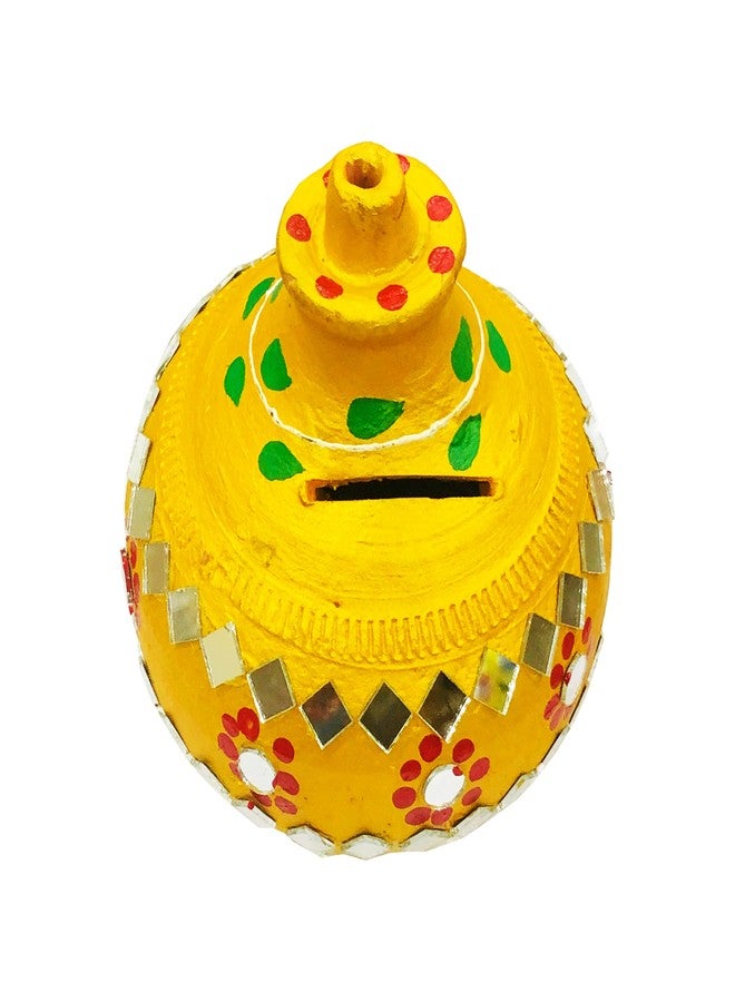 SHOPMEFAST حصالة نقود مصنوعة يدوياً من الطين المحروق من ShopMeFast، حامل عملات معدنية، حصالة على شكل خنزير، صندوق نقود، صندوق عملات معدنية، صندوق نقود - هدايا للأطفال والكبار (ذهبي) (ذهبي صغير (الارتفاع: 6.5 بوصة)) - Image 2