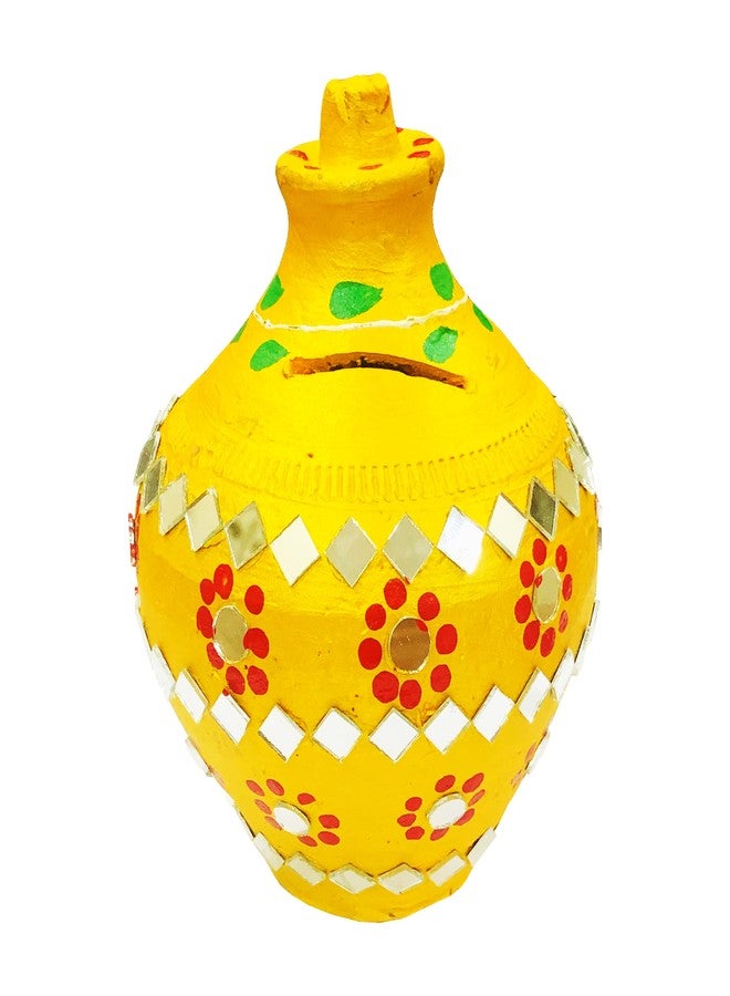 SHOPMEFAST حصالة نقود مصنوعة يدوياً من الطين المحروق من ShopMeFast، حامل عملات معدنية، حصالة على شكل خنزير، صندوق نقود، صندوق عملات معدنية، صندوق نقود - هدايا للأطفال والكبار (ذهبي) (ذهبي صغير (الارتفاع: 6.5 بوصة)) - Image 1