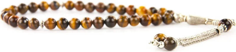 İhvan Ihvan Tiger Eye Geyt Stone 33-Piece Prayer Beads