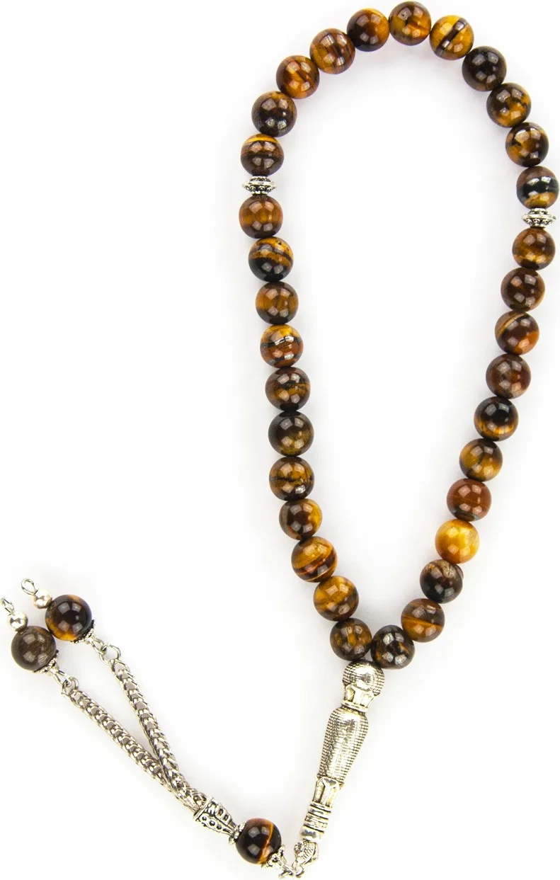 İhvan Ihvan Tiger Eye Geyt Stone 33-Piece Prayer Beads
