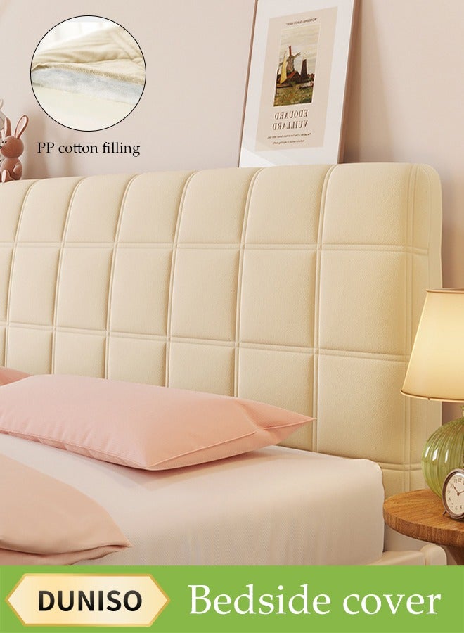 DUNISO Bed headbroad cover，Large size bed headbroad cover ，All inclusive dustproof backrest cover，Pinching cotton  thickening lattice upholstered，for Bedroom Decor, Washable (180cm) - Image 1