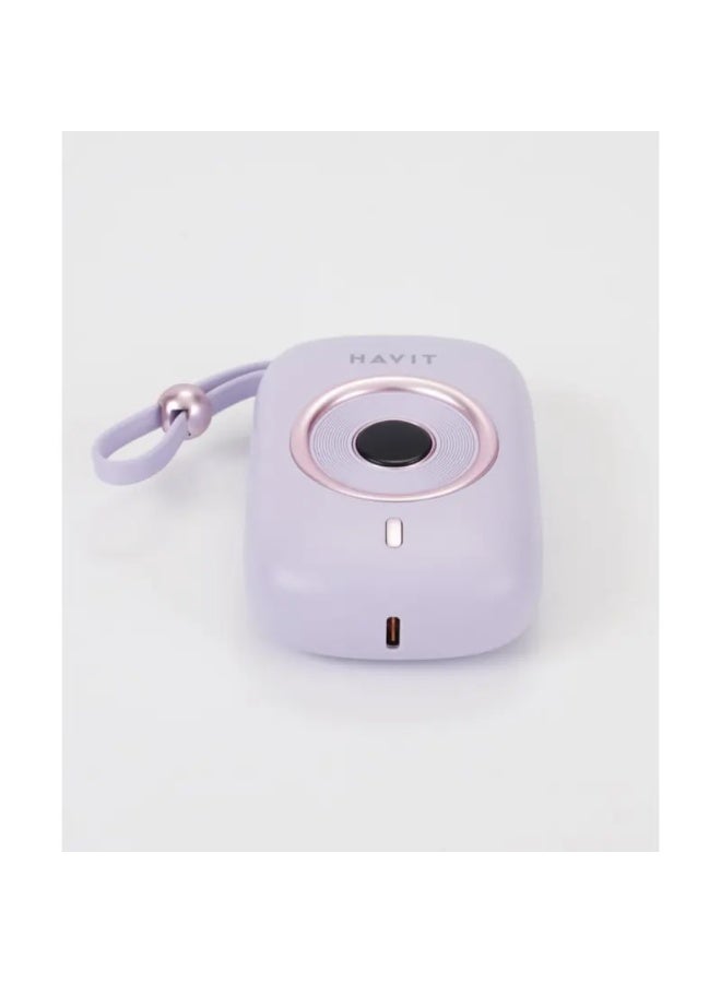 هافيت Havit PB5214 10,000mAh 35W Power Bank with USB-C cable - Purple - Image 2