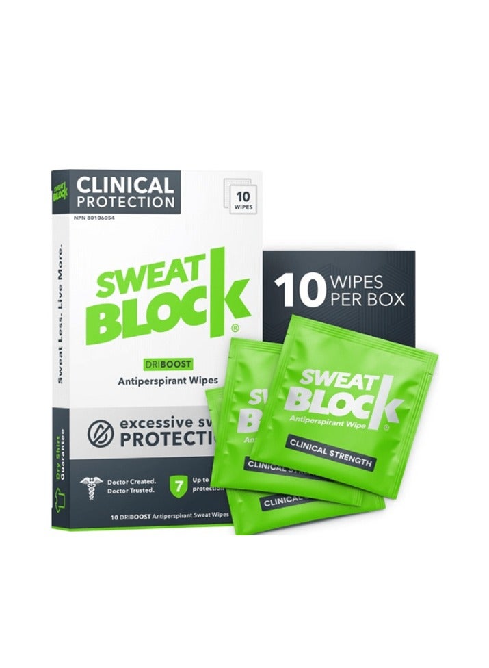 سويت بلوك مناديل مبللة كلينيكال سترينث مضادة للتعرق من 10 قطع - Image 2