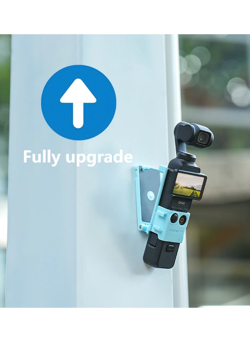 Sunnylife حامل مغناطيسي مخصص متوافق مع DJI Osmo Pocket 3، ملحقات Pocket3 المحسّنة، مشبك مغناطيسي لحامل الحالة على المكتب، السطح العمودي، مقبض قابل للتعديل بزاوية 180°، مع 2 واقي عدسة + 2 واقي شاشة LCD - Image 1