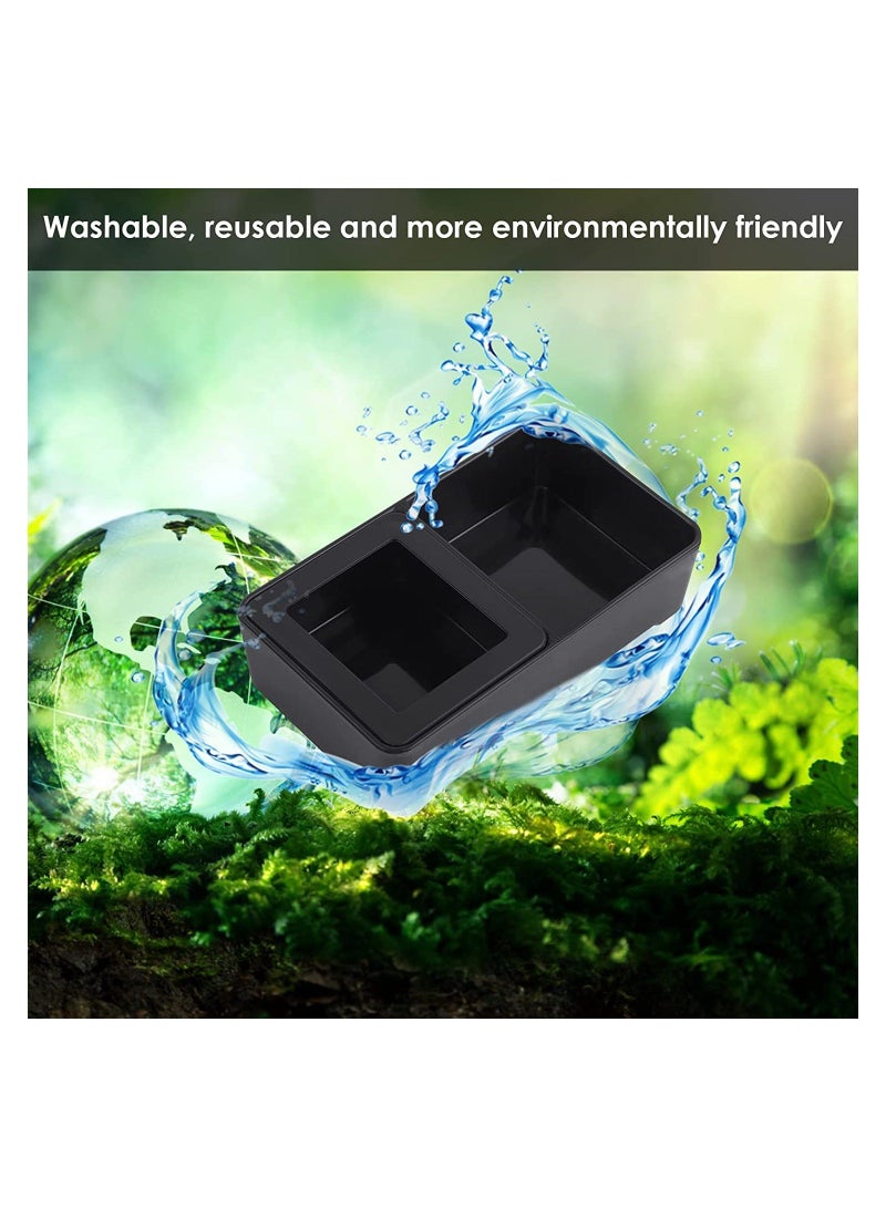 2PCS Reptile Food Dish, 4.1'' x 2.3'' Worm Water Dish Detachable Feeder Amphibian Feeding Bowl Double Reptile Food Bowl Pet Supplies for Lizards Bearder Dragon Frog Gecko Snake Turtle Hamster