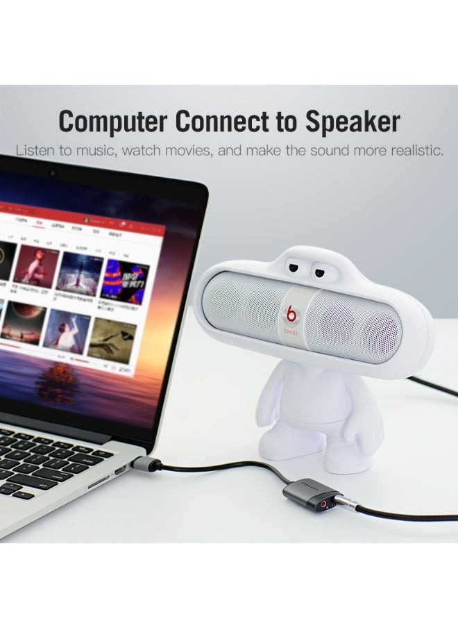 VENTION USB External Sound Card 0.15M Gray Metal Type Model # CDKHB