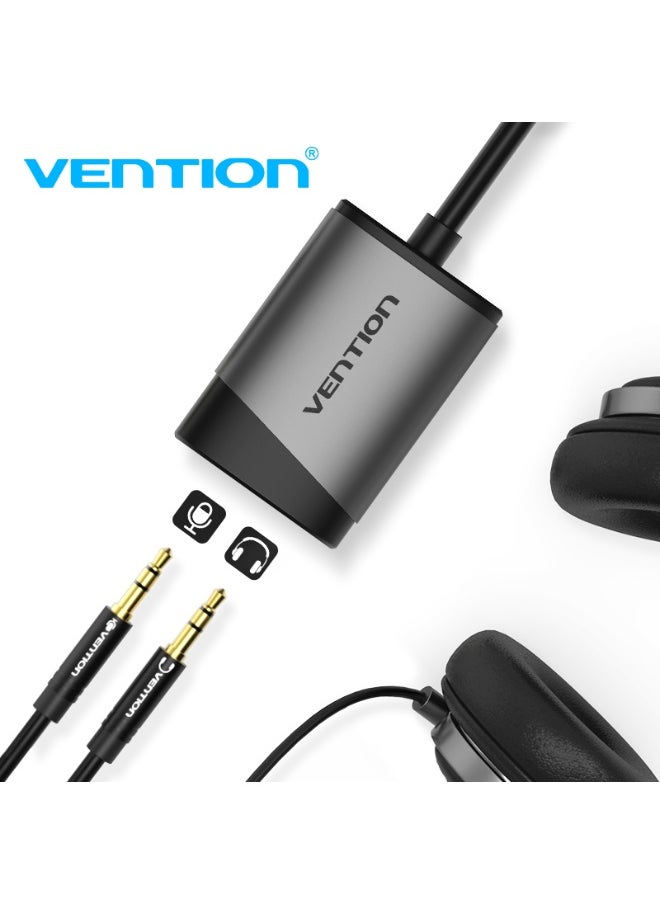 VENTION USB External Sound Card 0.15M Gray Metal Type Model # CDKHB