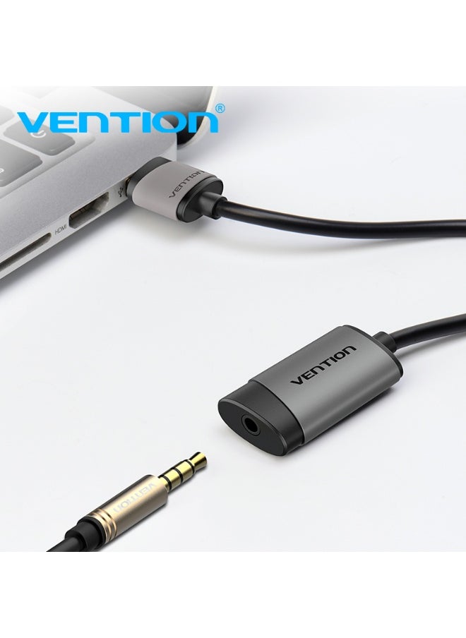 VENTION USB External Sound Card 0.15M Gray Metal Type Model # CDKHB