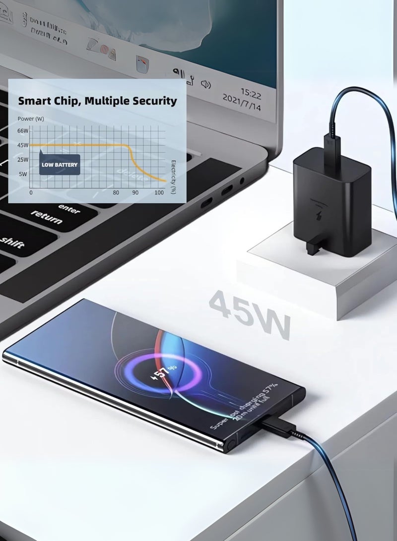 Hoco 45W 5A Super Fast Charger with 1M USB-C Cable | Premium Quality, Fast Charging Adapter for Samsung & Android Devices - Image 3