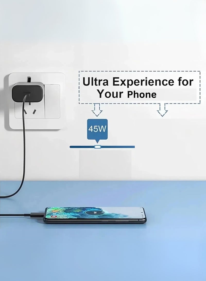 Hoco 45W 5A Super Fast Charger with 1M USB-C Cable | Premium Quality, Fast Charging Adapter for Samsung & Android Devices - Image 2