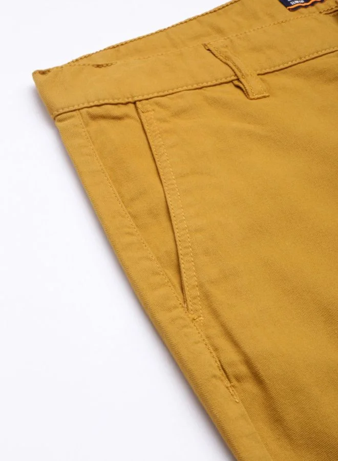 The Indian Garage Co Men Slim Fit Solid Mid-Rise Chino Shorts